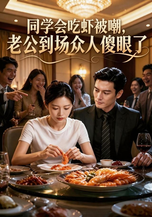 同学会吃虾被嘲,老公到场众人傻眼了