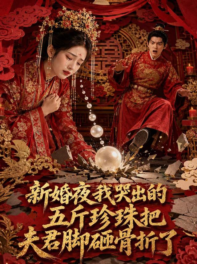 《新婚夜，我哭出的五斤珍珠把夫君脚砸骨折了》AI漫剧封面