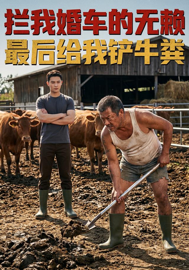 《拦我婚车的无赖，最后给我铲牛粪》AI漫剧封面