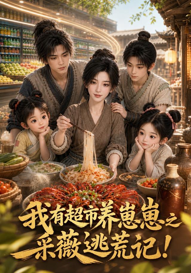 《我有超市养崽崽之采薇逃荒记》AI漫剧封面
