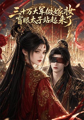 《三十万大军做嫁妆，盲眼太子站起来了》AI漫剧封面